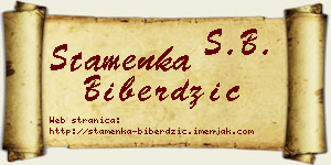 Stamenka Biberdžić vizit kartica